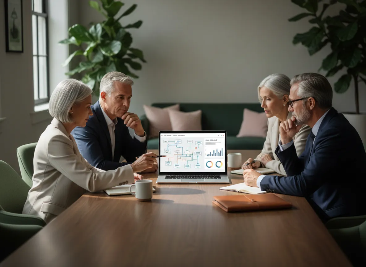 Team reviewing patient journey and clinic systems