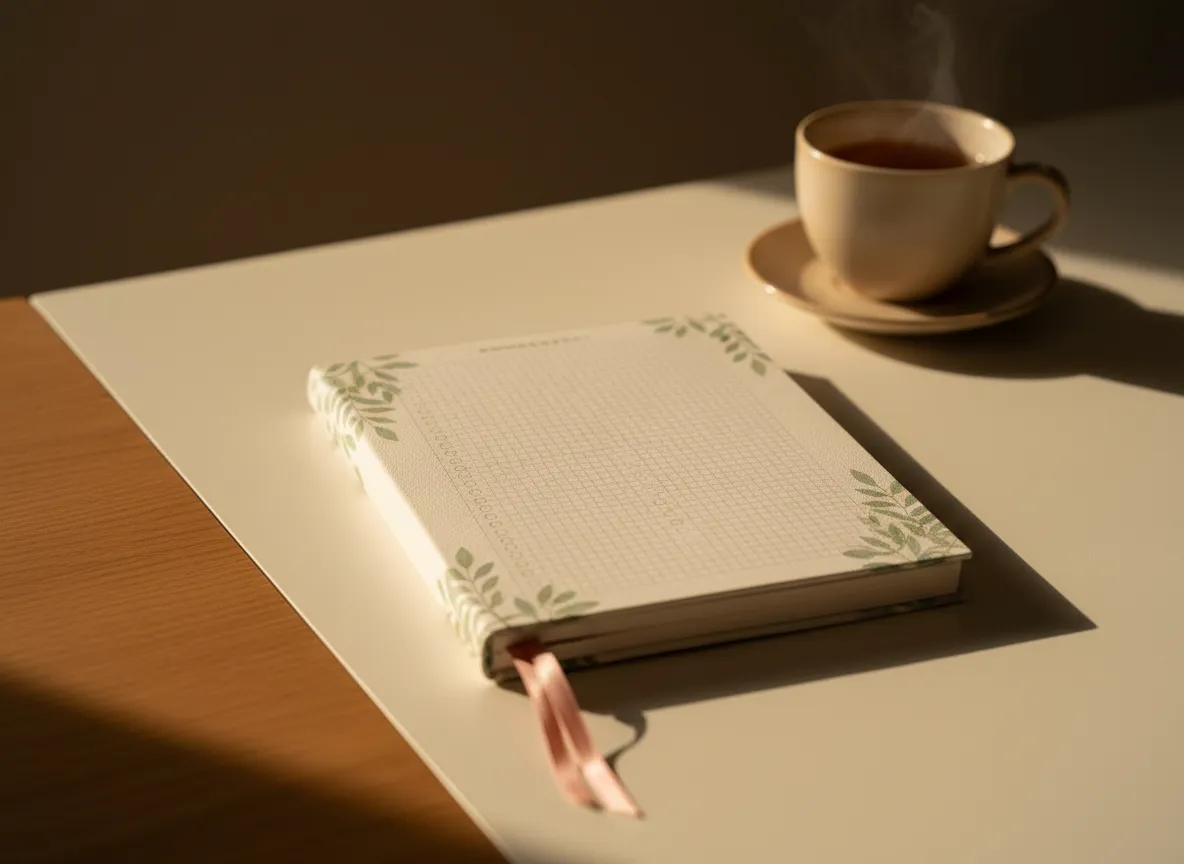 Soft-focus lifestyle image of the symptom tracker