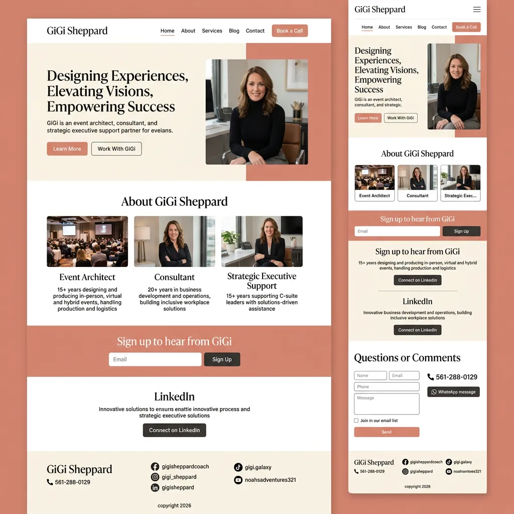 Woman in a black turtleneck sitting in an office.