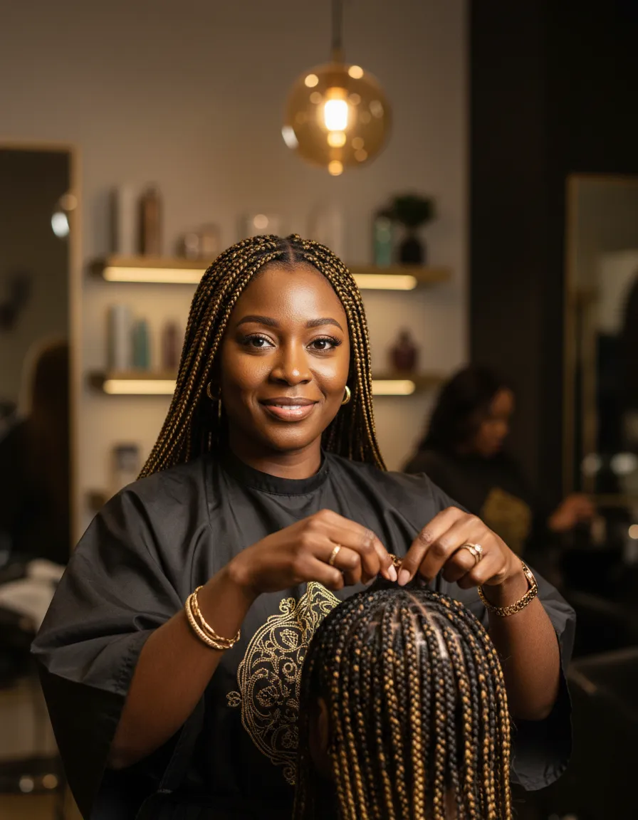 Lead stylist and braiding expert in the salon
