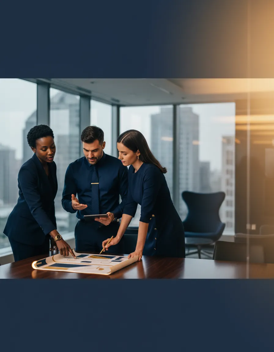 Diverse professionals collaborating