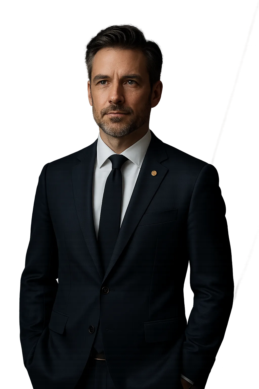 Modern executive looking forward confidently