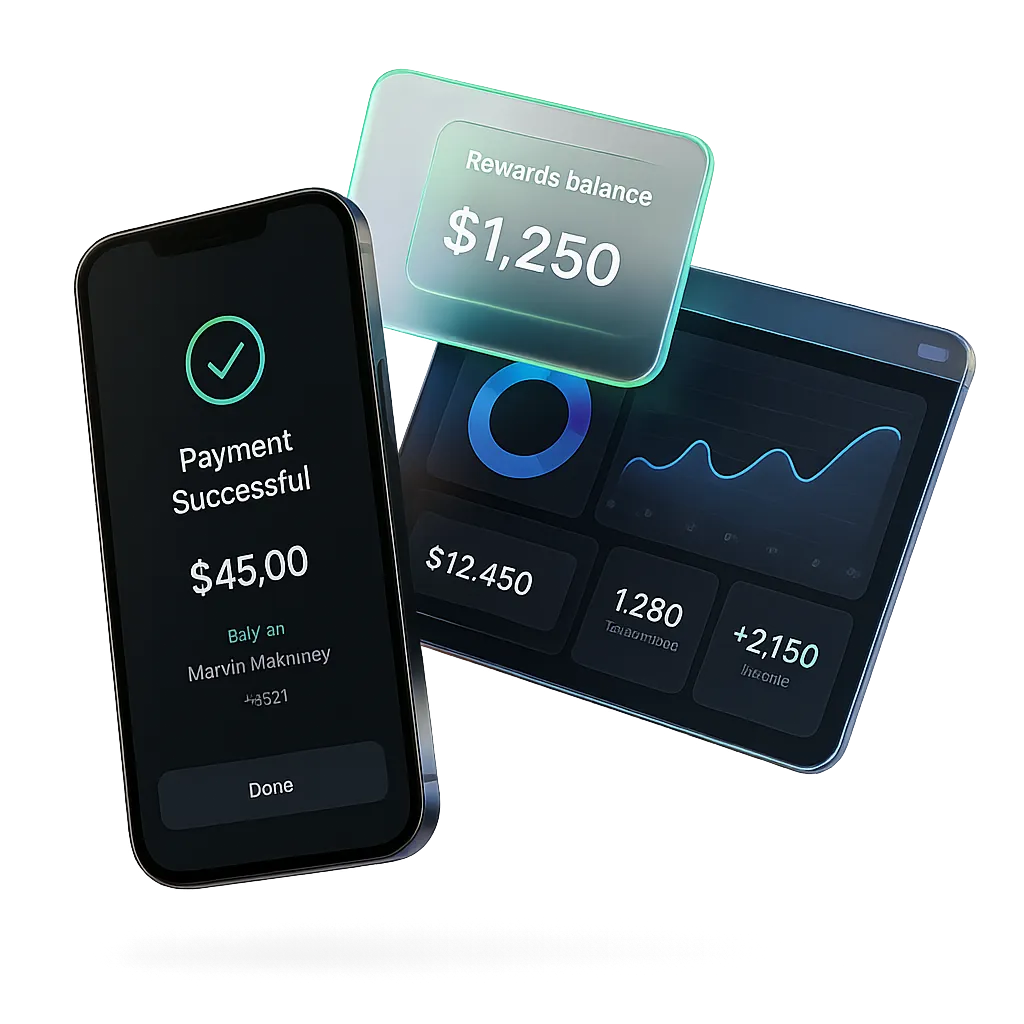 LynqPay payment app UI mockup