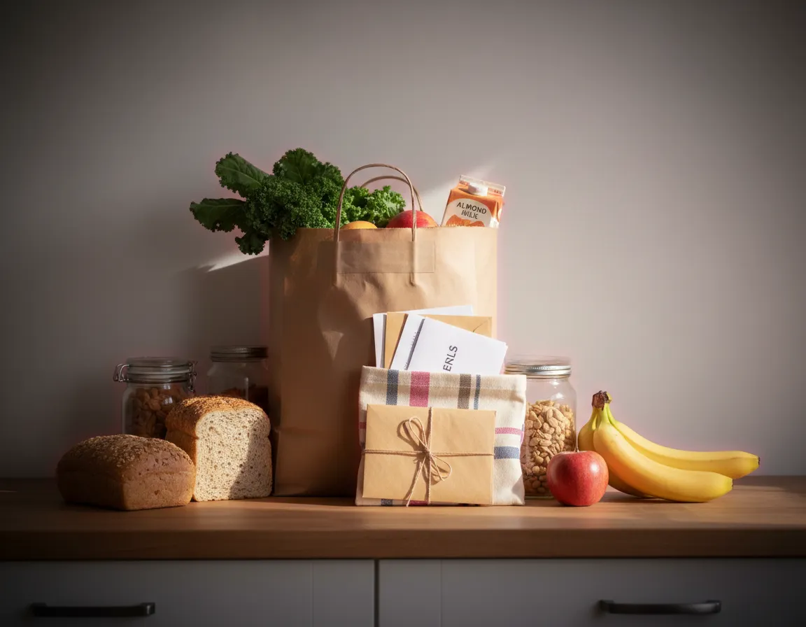 Groceries and essential items showing real-life needs supported by donations