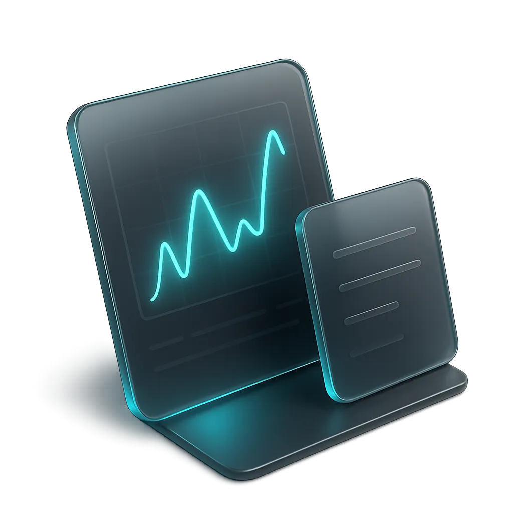3D tracker mockup showing cognitive clarity score against biometric data