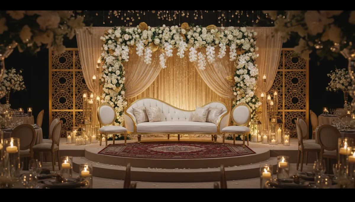 Elegant kosha and event styling banner