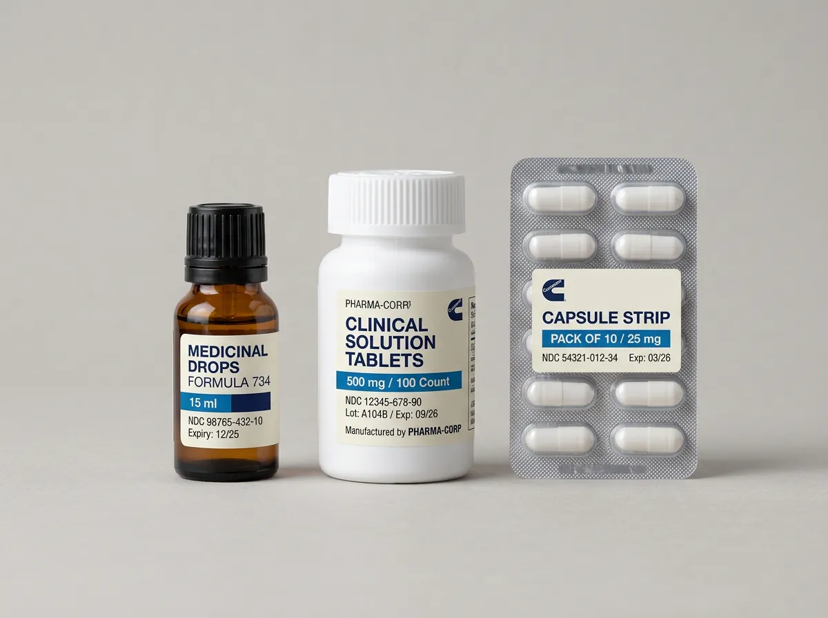 Custom medical and pharmaceutical roll labels professionally applied to pharmaceutical packaging and bottles