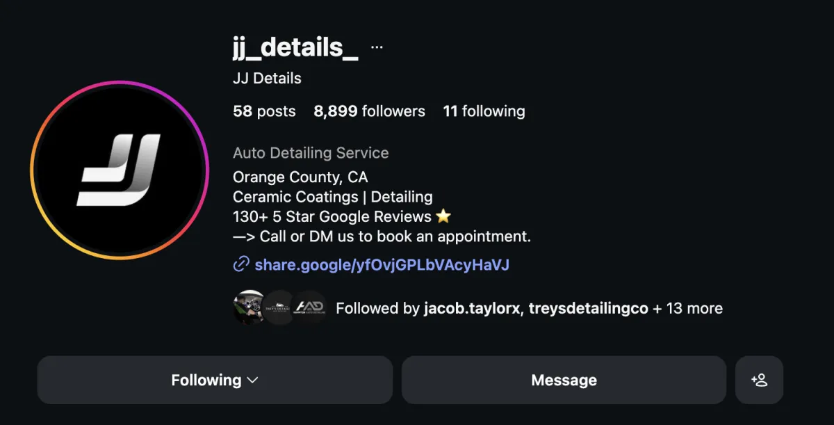 Jason Bedard – JJ's Details Instagram profile