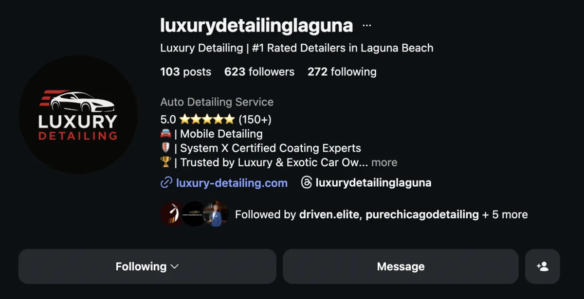 Nathan Welton – Luxury Detailing Laguna Instagram profile