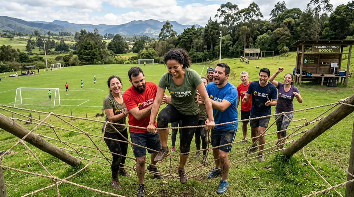 Jornada campestre corporativa con dinámicas de team building y espacios al aire libre