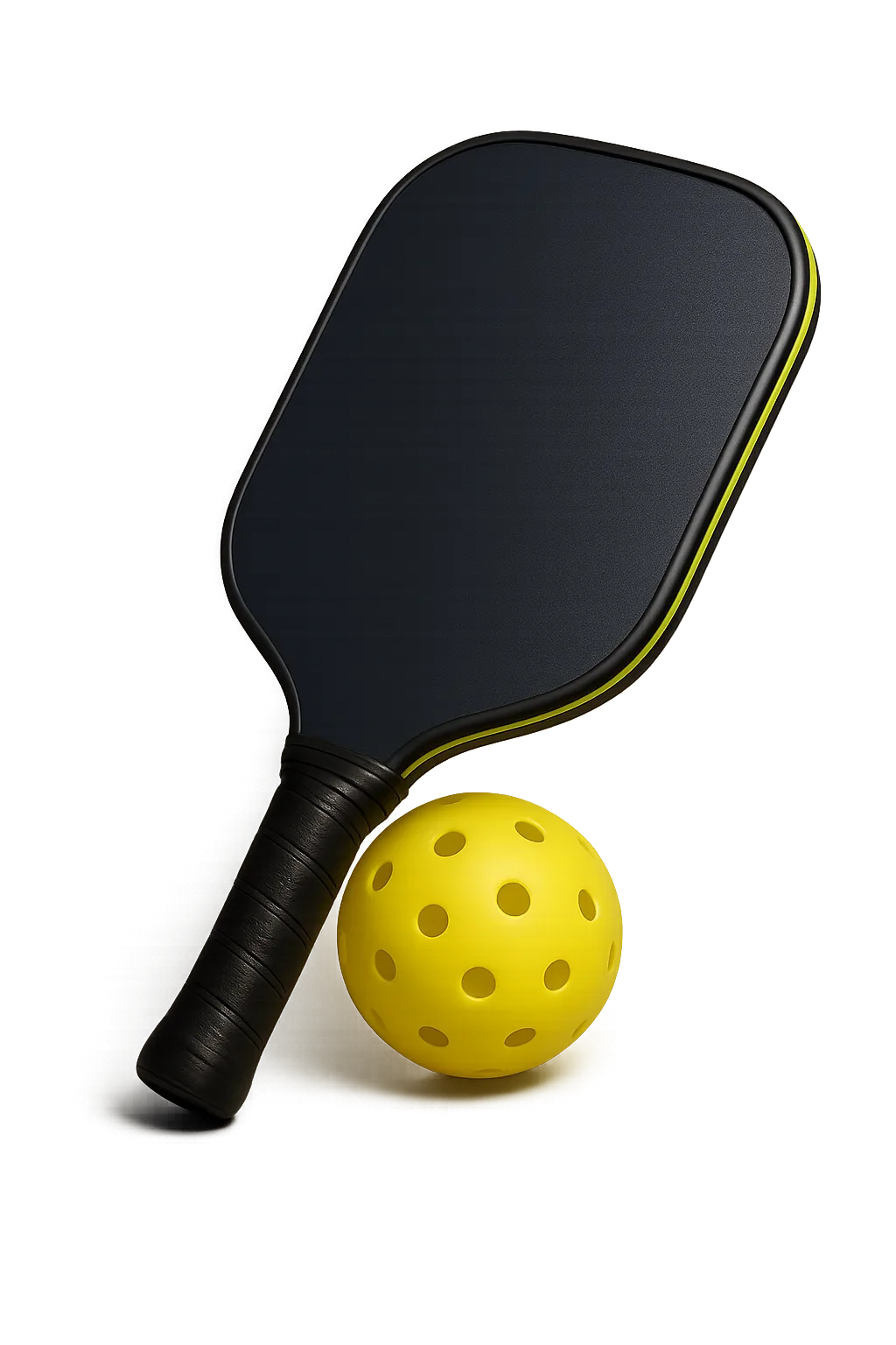 Friendly beginner smiling while holding a pickleball paddle