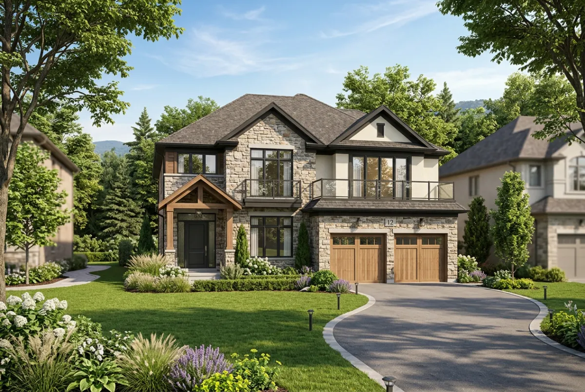 Executive Single Family Home Exterior Rendering at Greengate Village