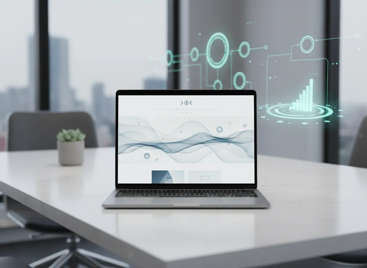 Modern WordPress website displayed on laptop