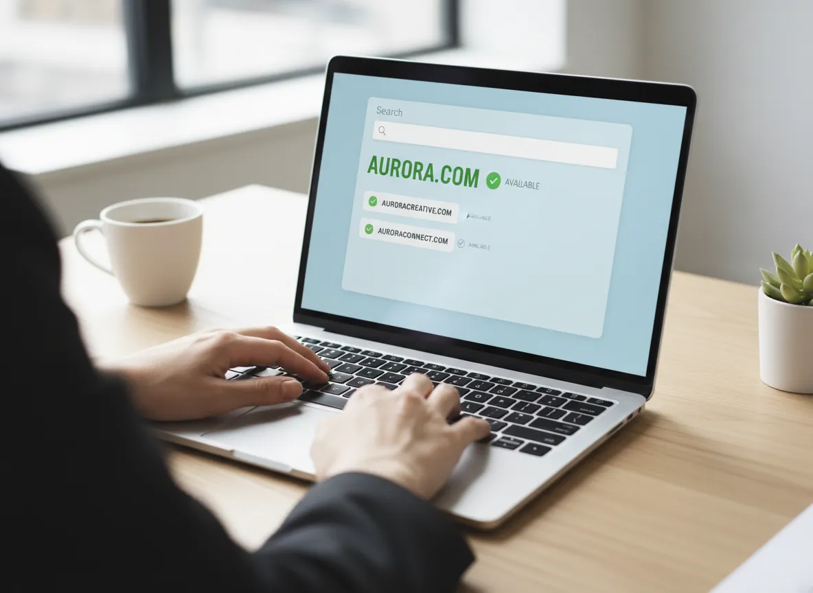 Domain search interface showing available business domain