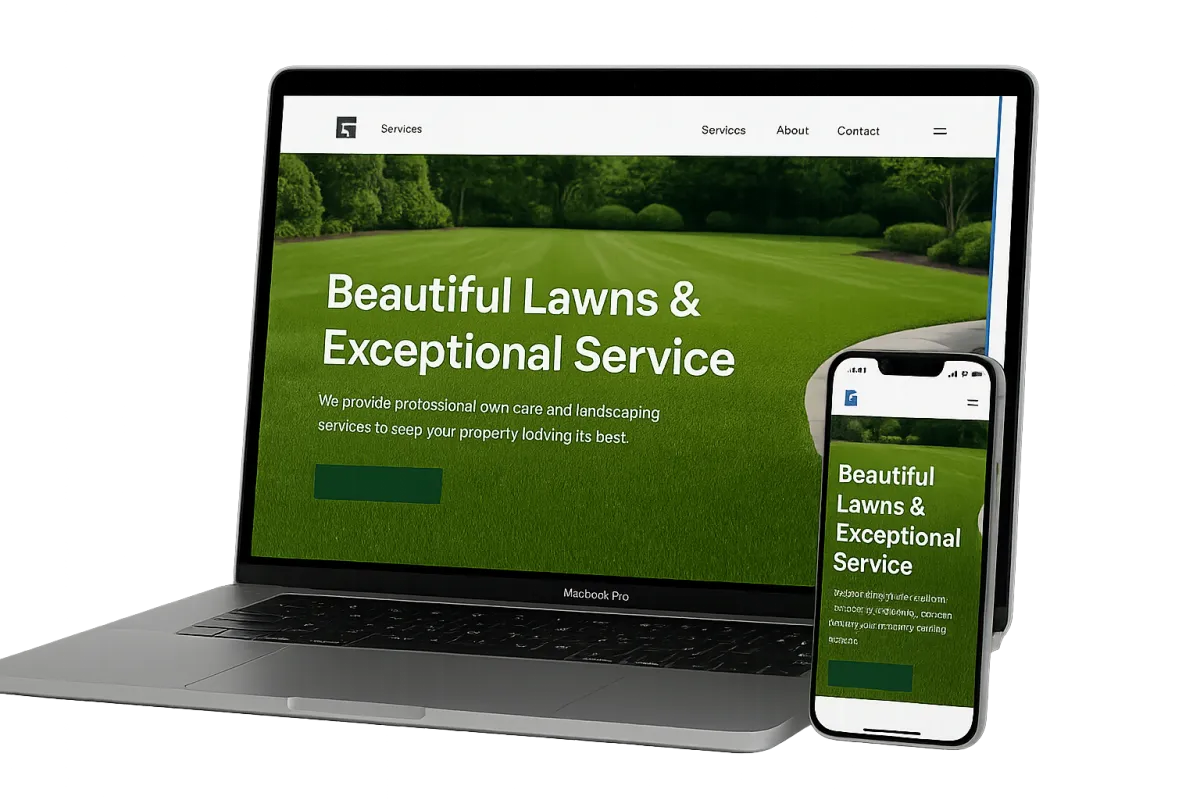 Landscape Pro California website displayed on a realistic MacBook and iPhone mockup