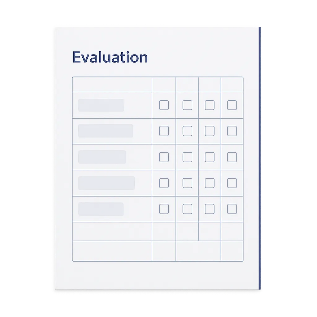 Documento de evaluación con criterios de IA