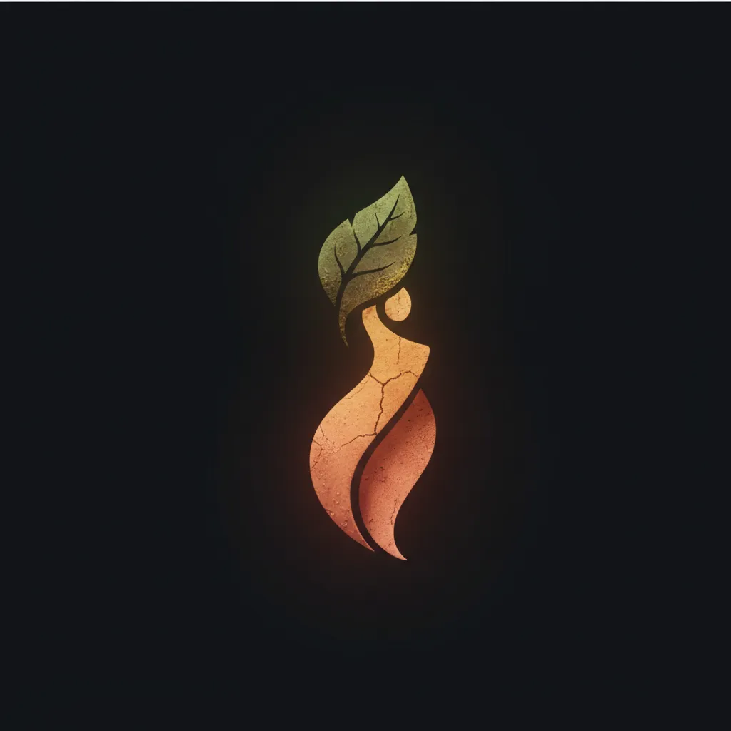Faceless emblematic nature symbol (earthy tones)