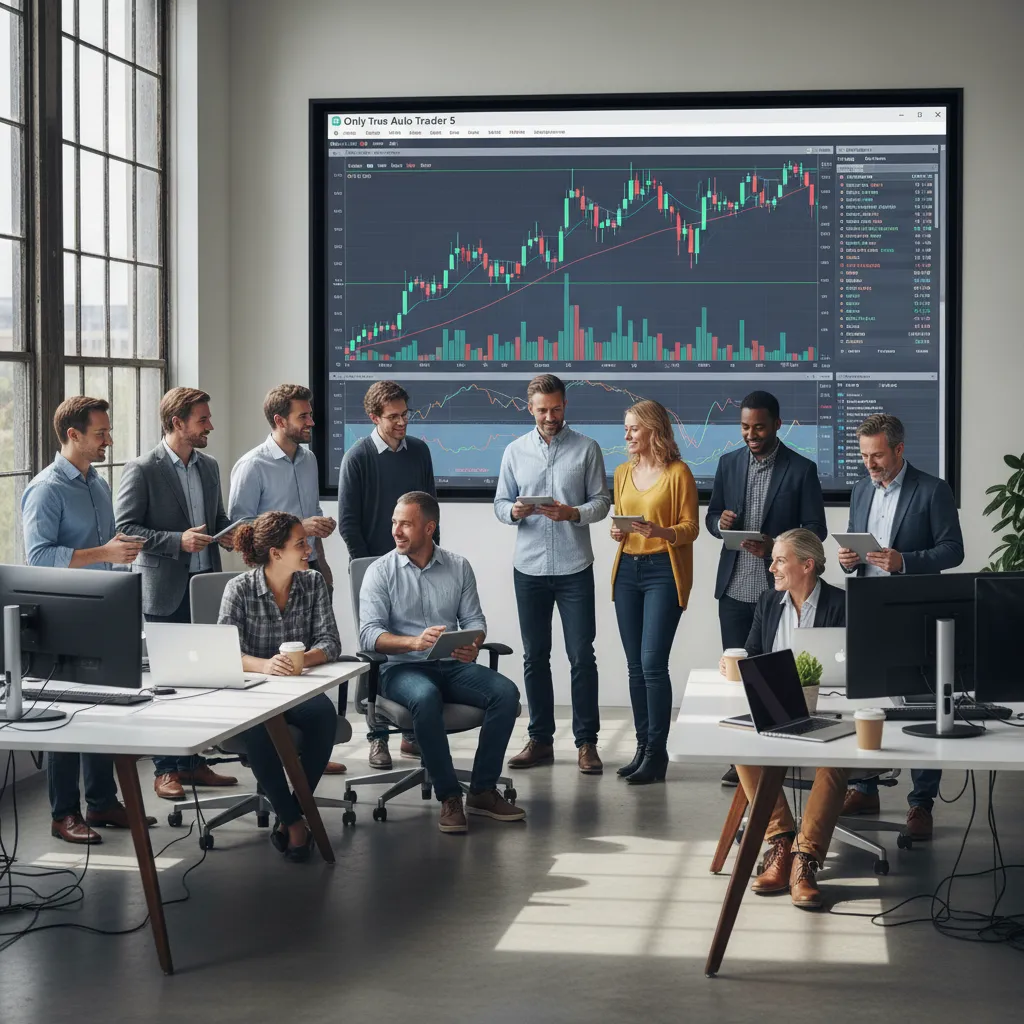 BarLogic dashboard interface showing automated trade execution and performance metrics, with a clean, modern UI and blue accent highlights.