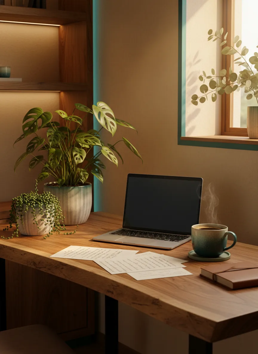 Peaceful home-office environment for homeschooling