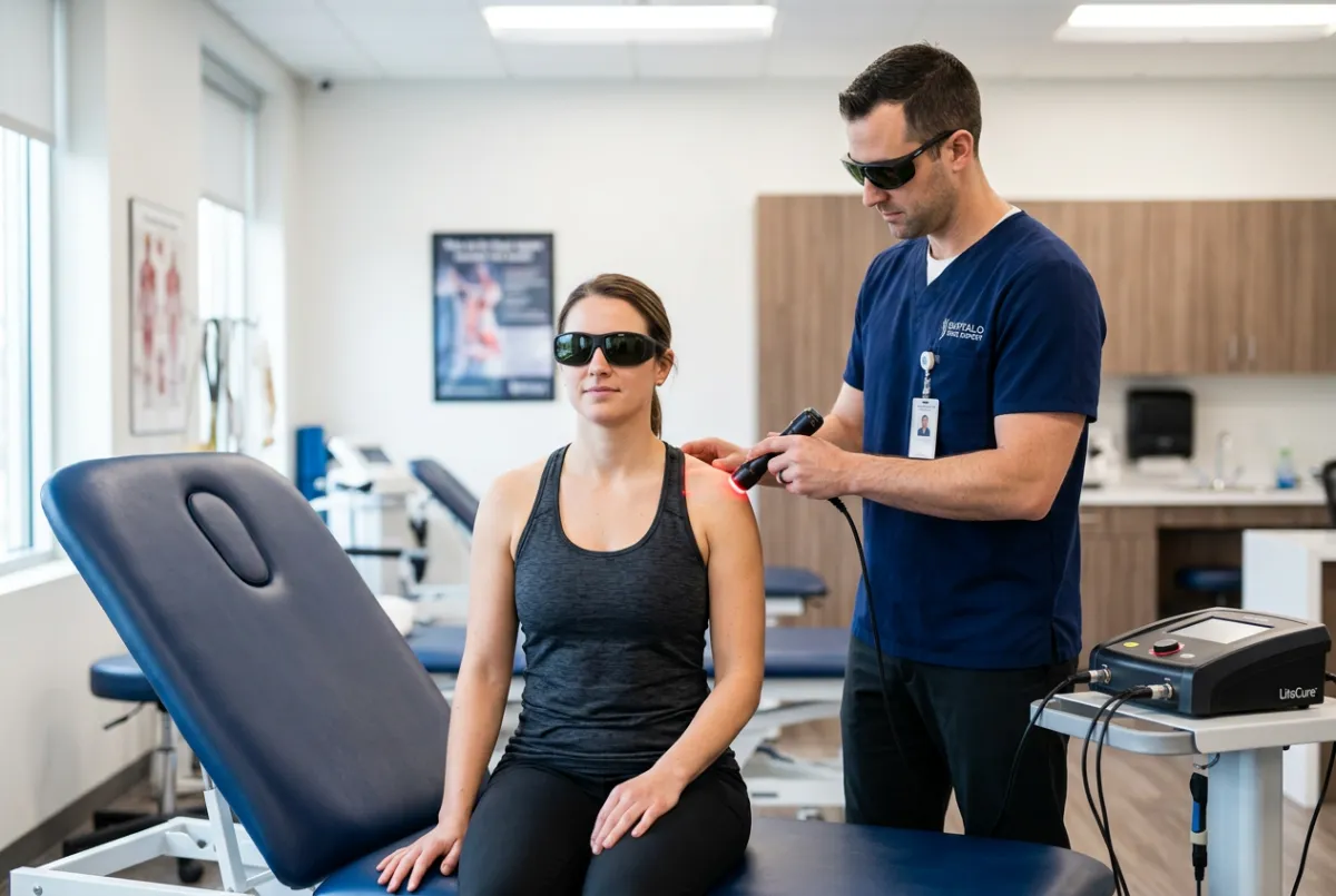 Class IV laser therapy treatment session in Denver clinical office