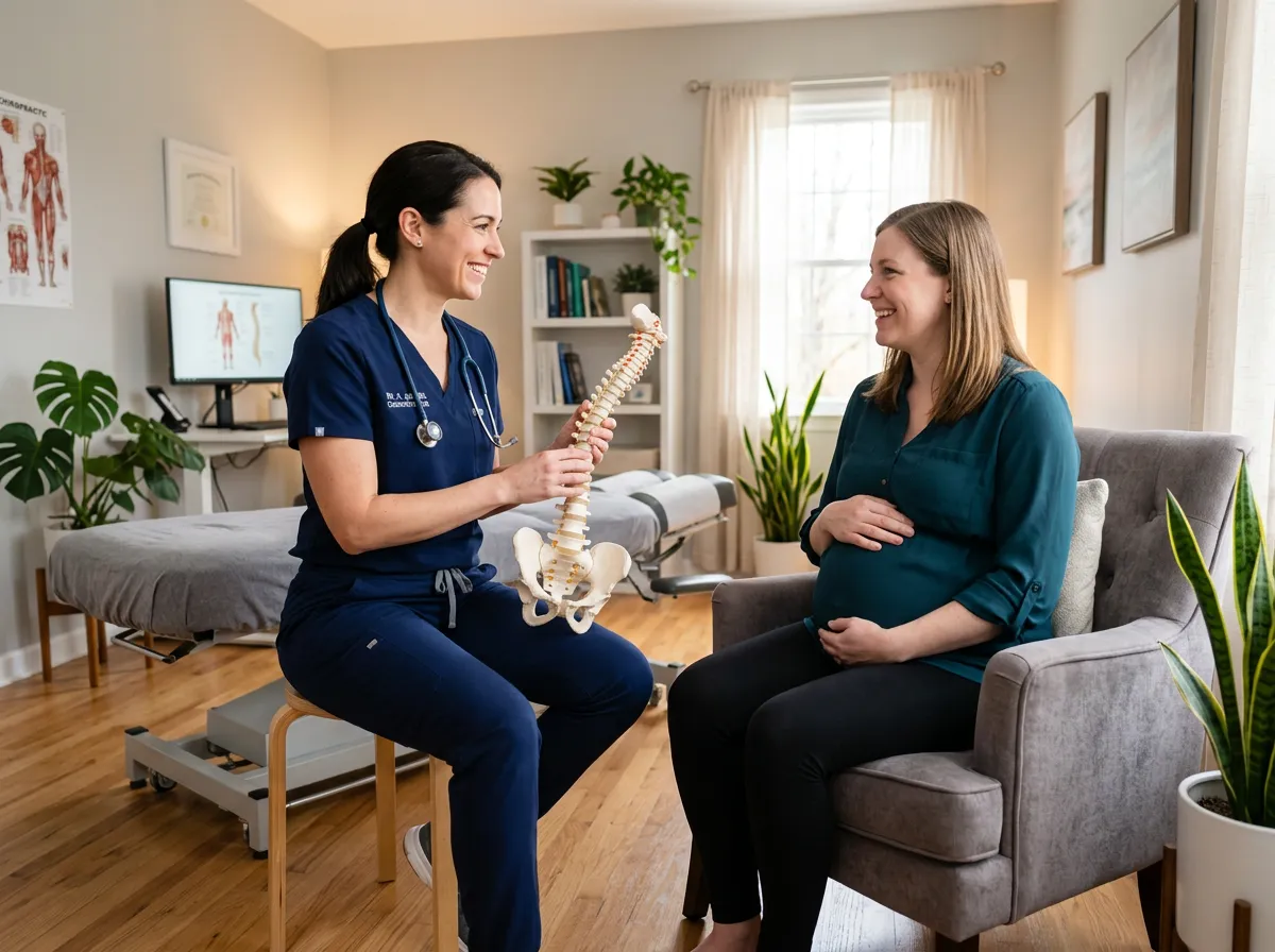 Gentle prenatal chiropractic care focusing on maternal pelvic comfort and posture