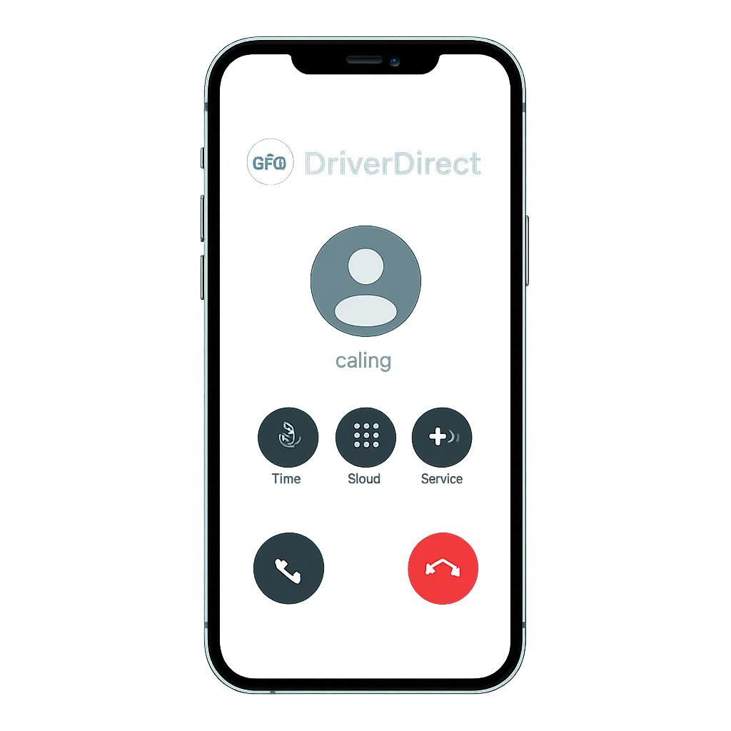 DriverDirect branded calling interface on smartphone