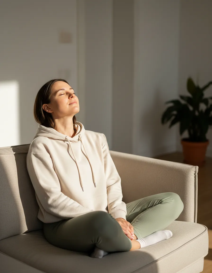 Calm person experiencing wellness