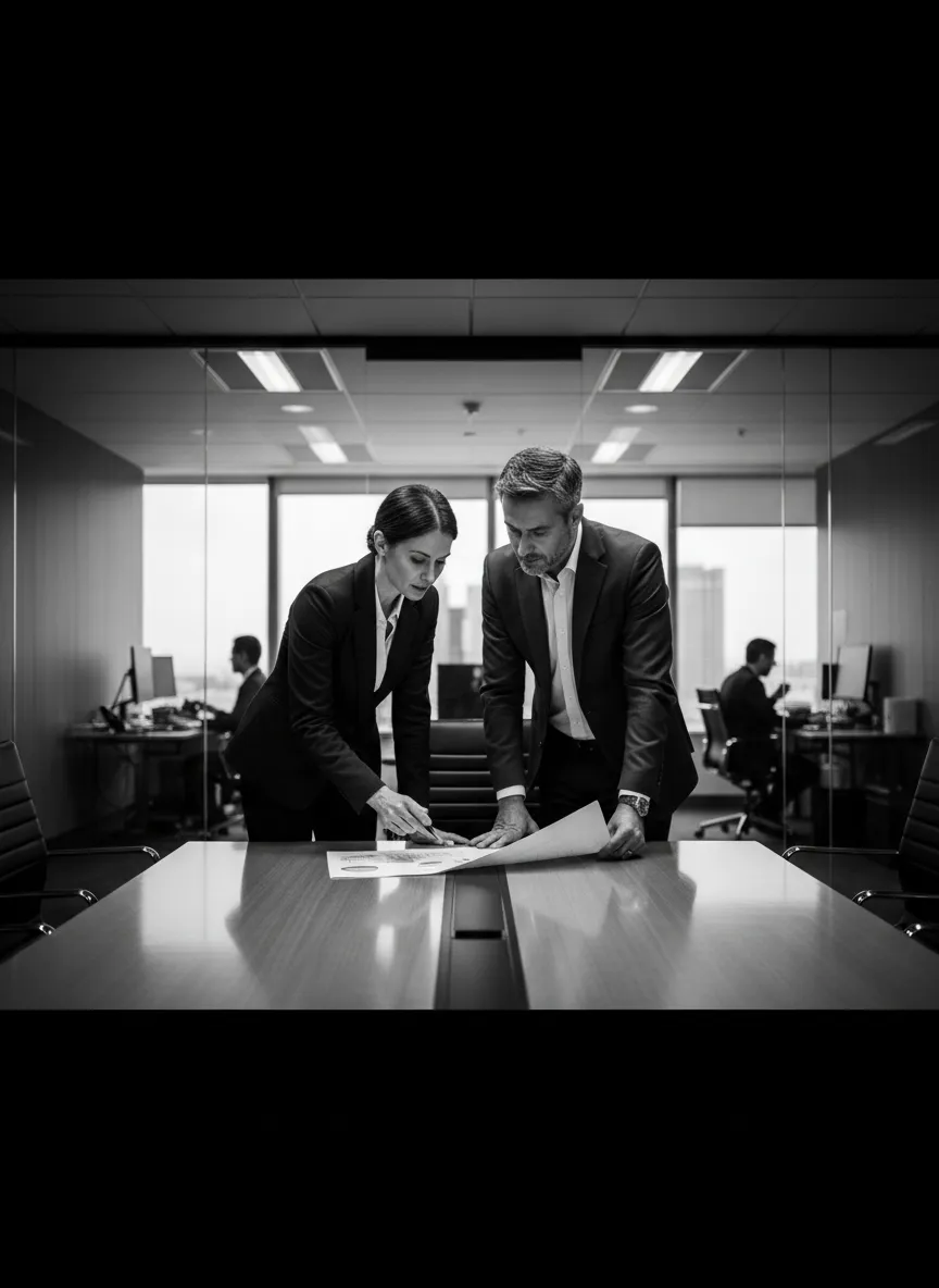 Desaturated executive partnership photo