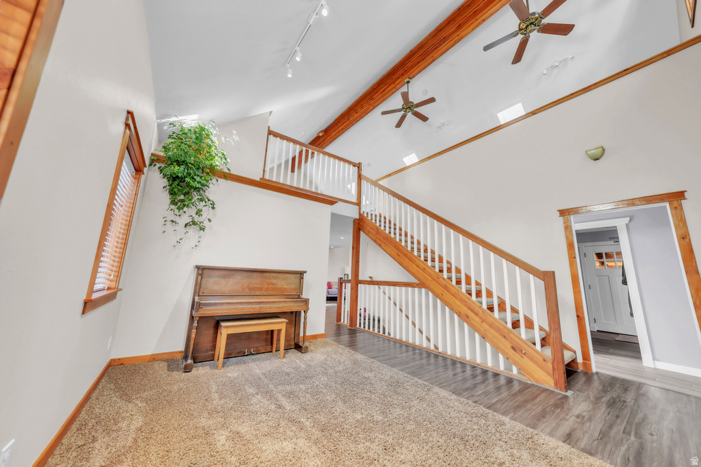 Spacious great room with vaulted ceilings