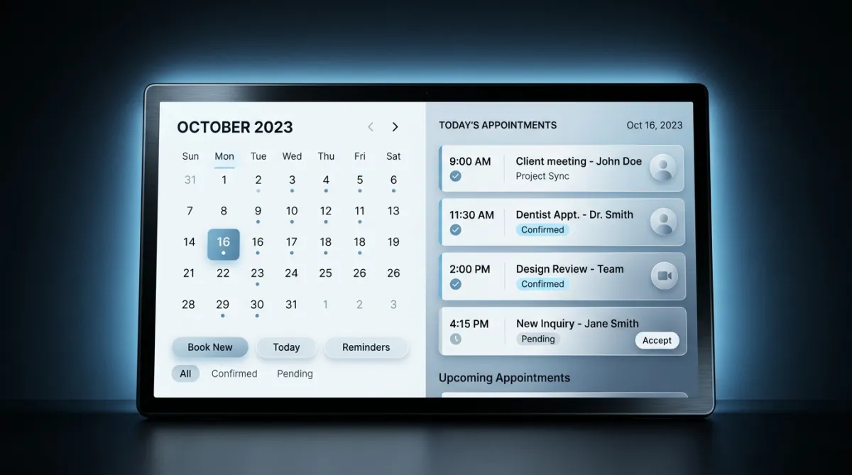 ICE AI Intelligent Calendar and Appointment Booking Engine UI