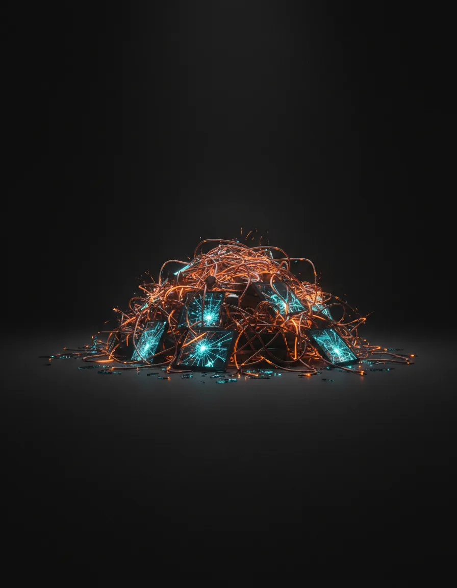 Gritty, dark representation of fragmented systems breaking down