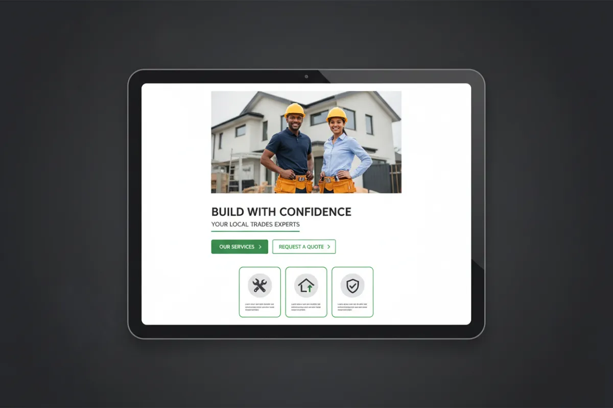 Local trades business website showcase