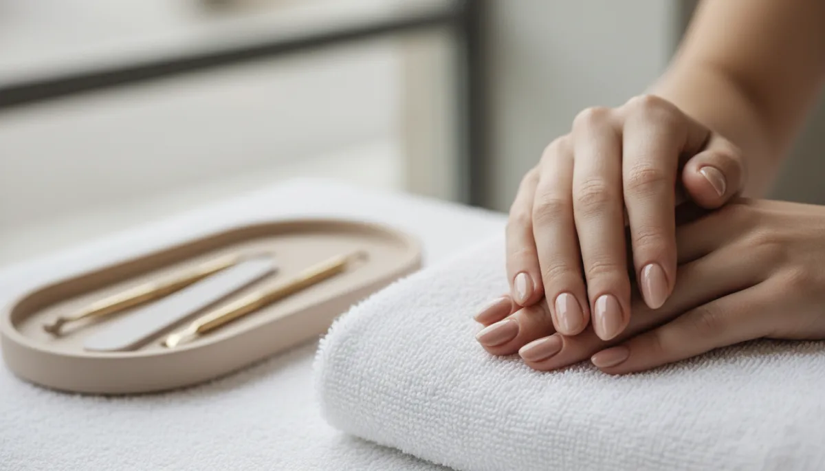 Manucure élégante sur mains féminines