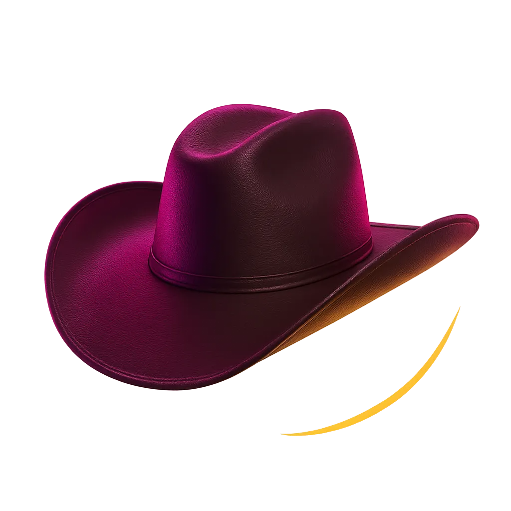 Stylized glowing neon cowboy hat graphic