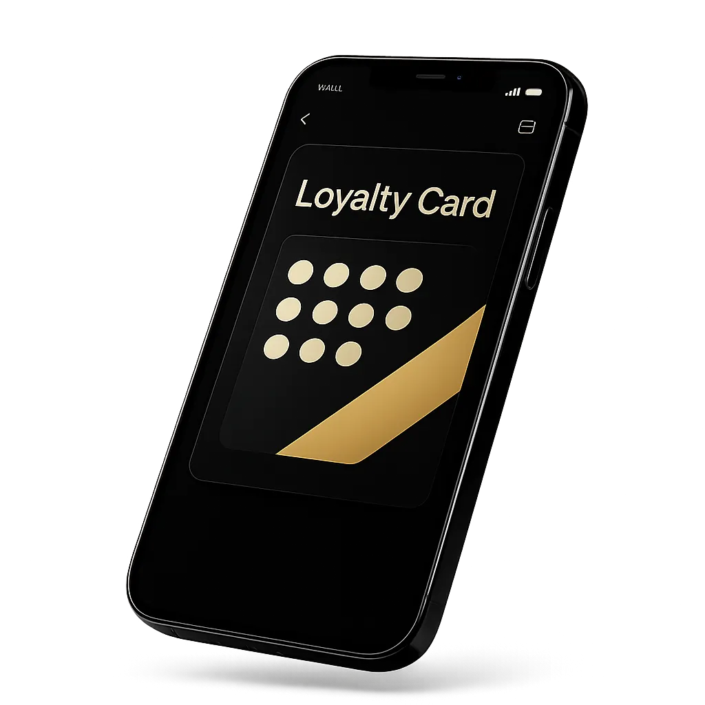 ORDERLY digital wallet loyalty card interface on smartphone