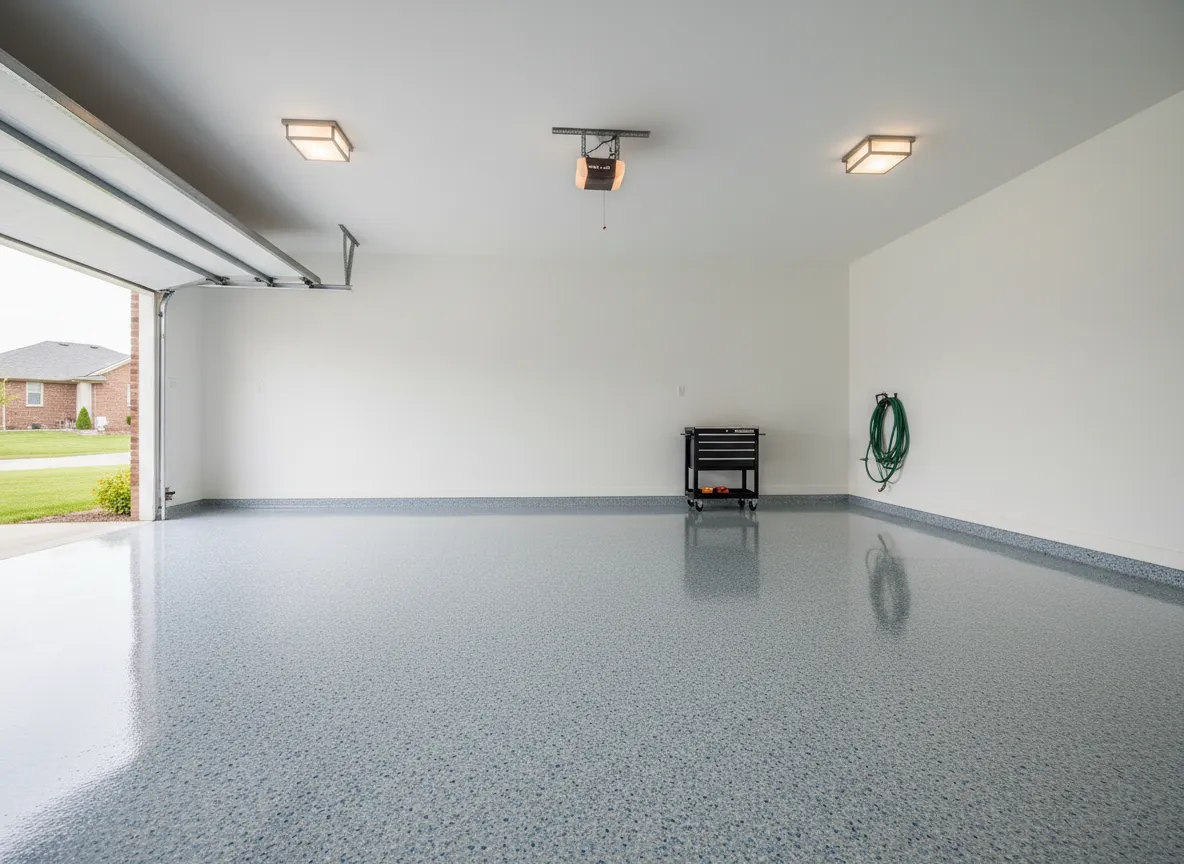 Garage floor coated with River Coatings system