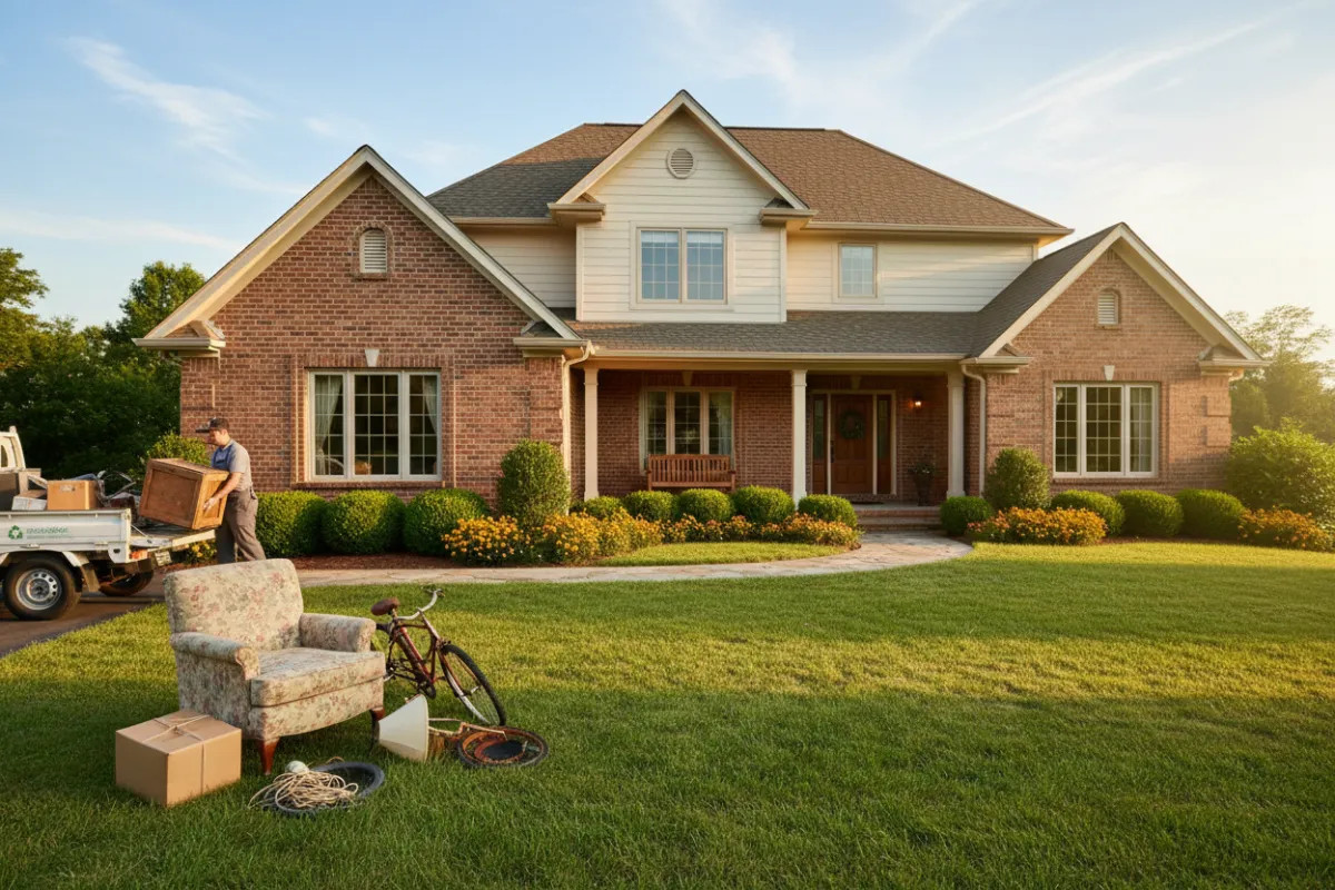Junk and debris removal around a residential property