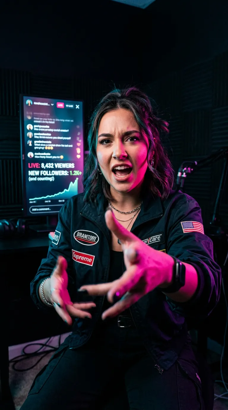 Creator viral hook video analytics showing rapid follower growth spike