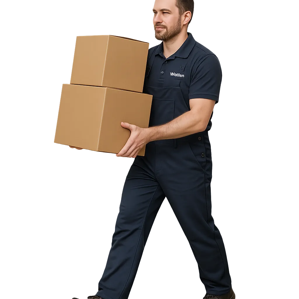 Professional Wellen mover carrying stacked boxes