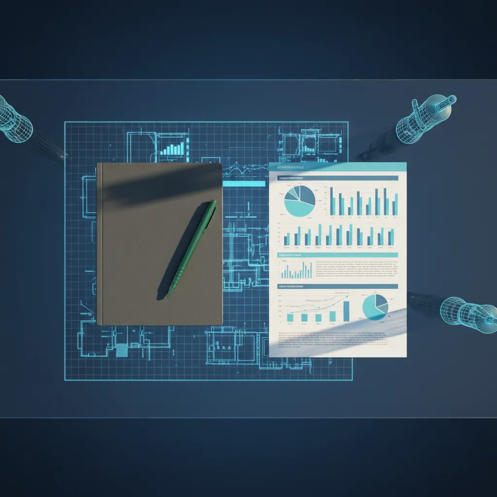 Business frameworks and KPI dashboards mapped out