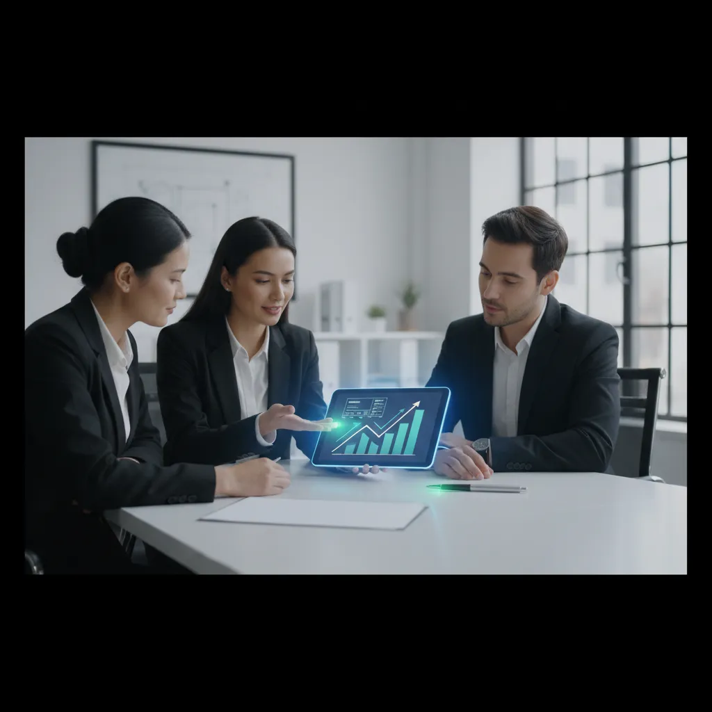 Consultants analyzing data and strategic growth paths
