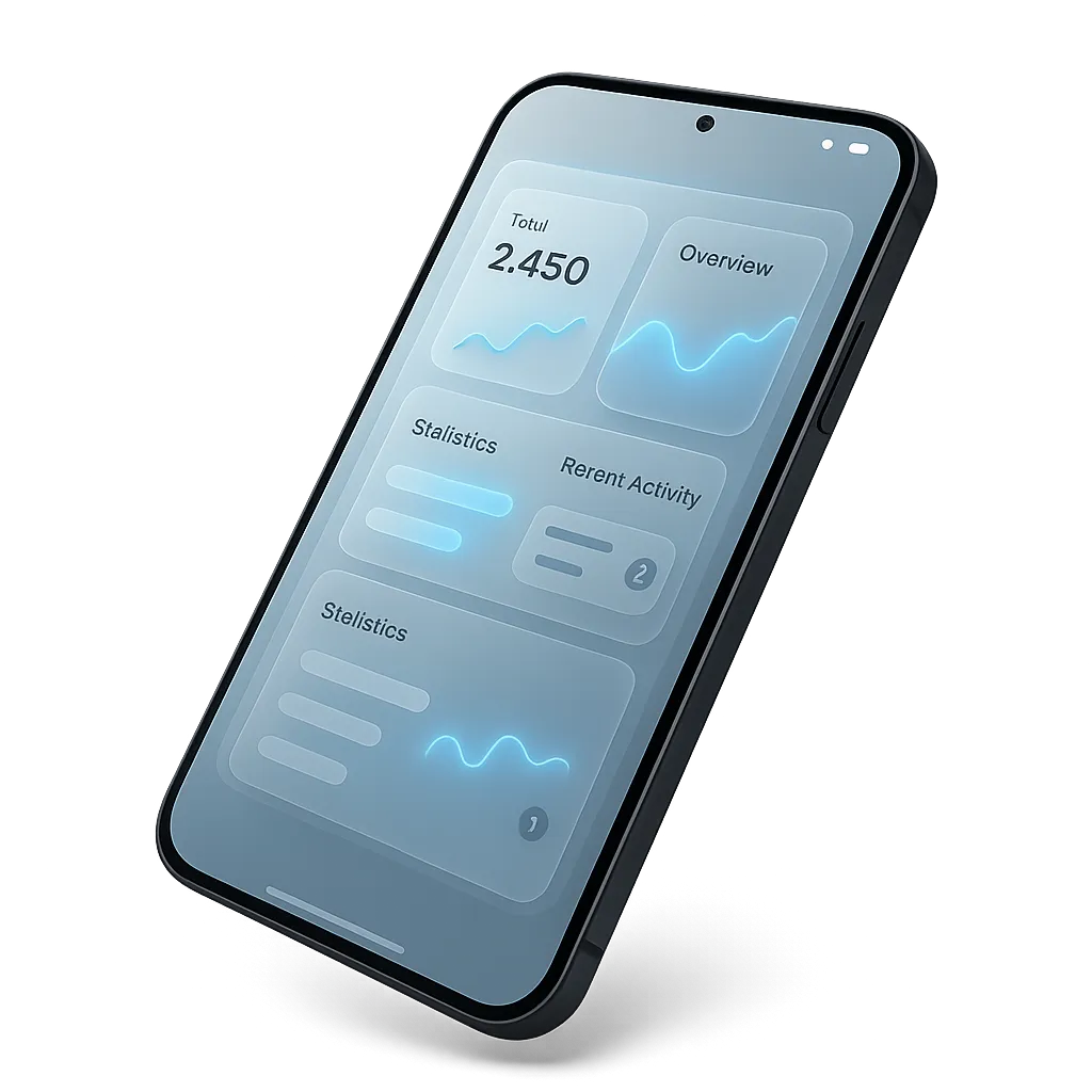 Sleek modern smartphone interface demonstrating Reception Made Easy AI capabilities