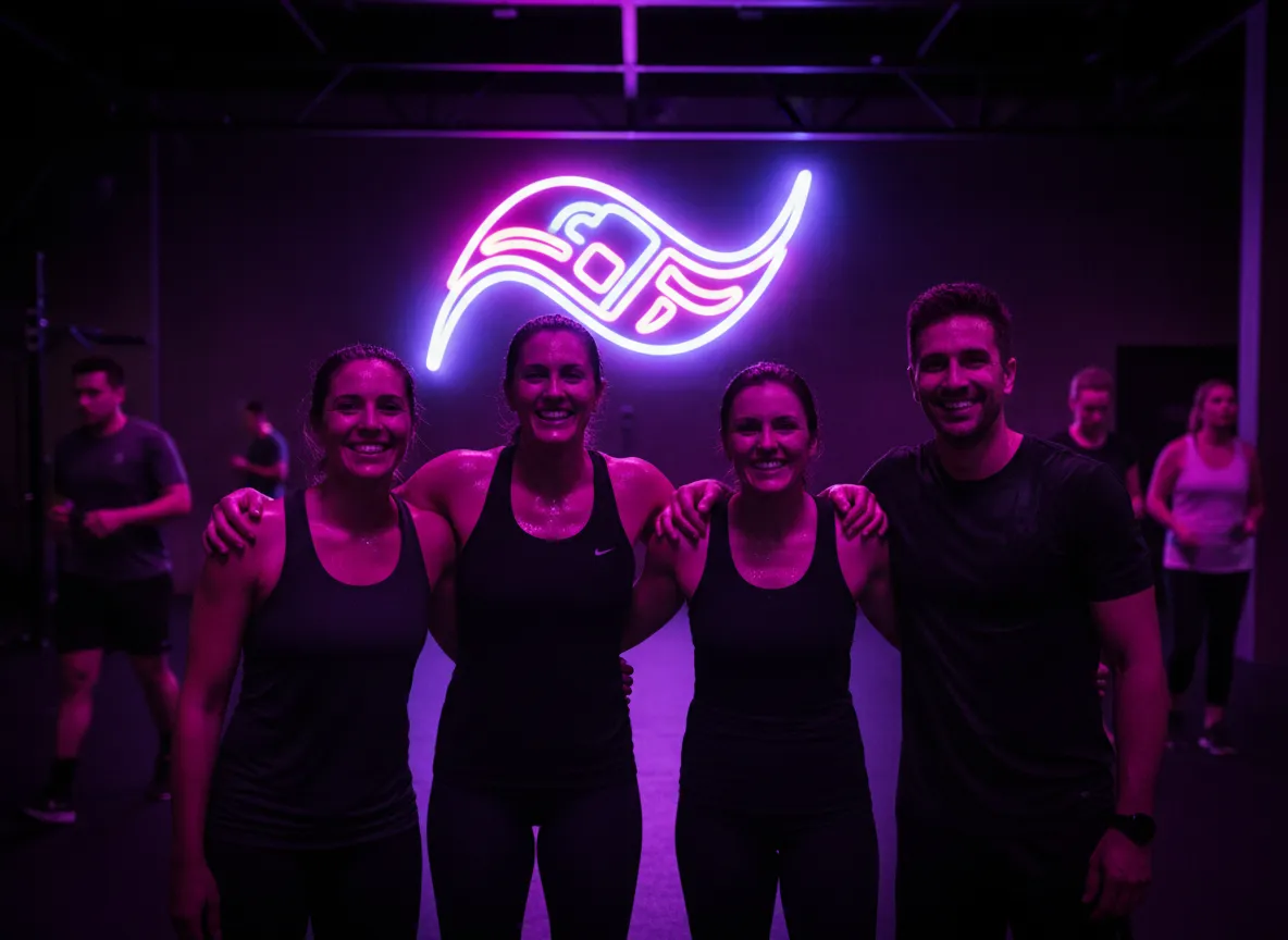 Small group photo with smiles and post-workout energy