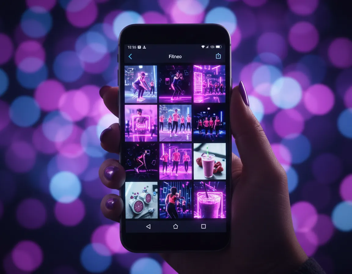 Phone screen showing social media posts from FitRave