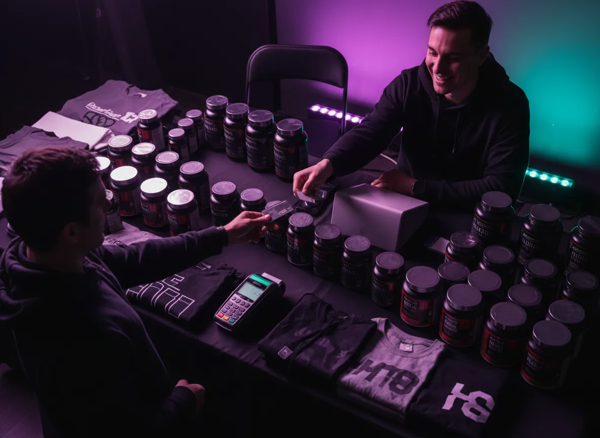 Event product table with sales and purchases happening