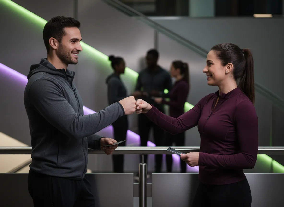 Sponsors and industry leaders networking and exchanging contacts