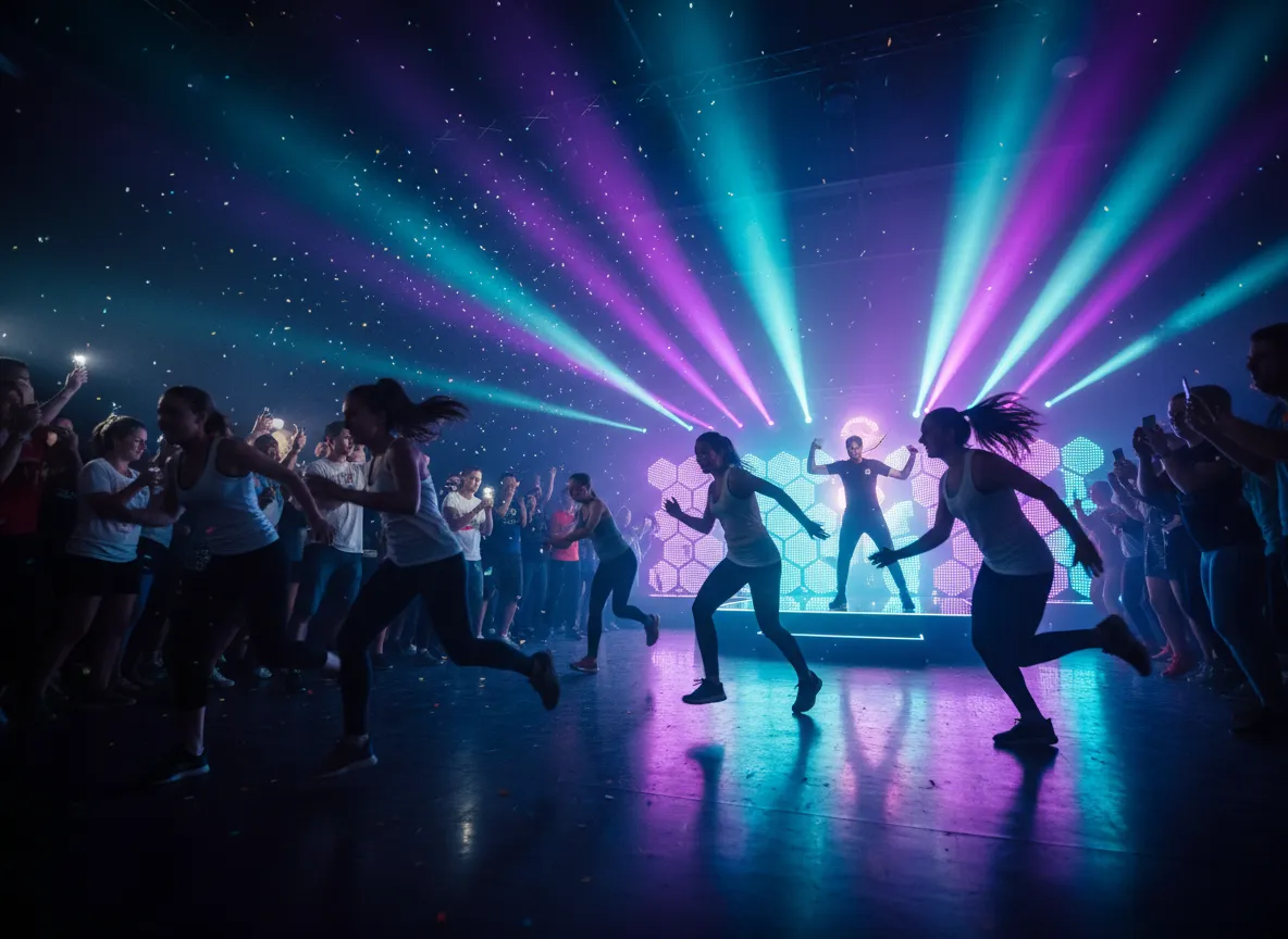 High engagement FitRave audience interacting with brand experiences