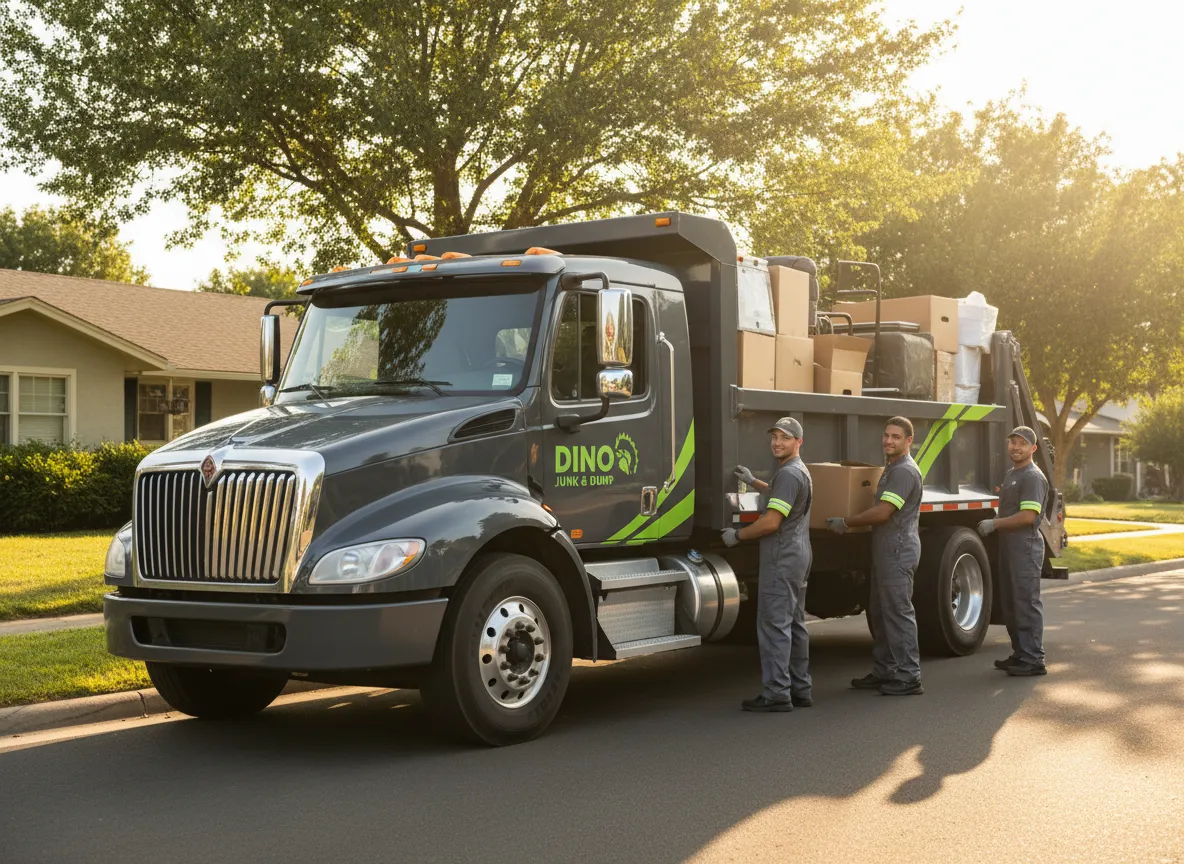 Dino Junk & Dump truck in local neighborhood
