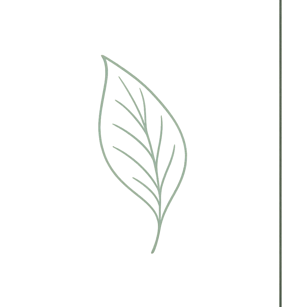 A subtle leaf graphic symbolizing natural balance and innate intelligence