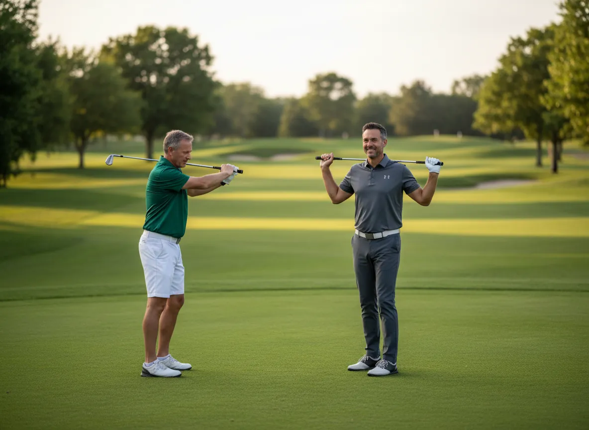 Golf Longevity Lab founder coaching a golfer on mobility